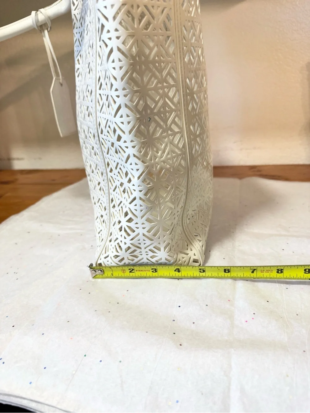 Tory Burch White Perforated Tote Bag
